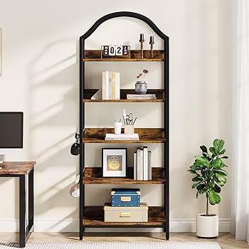 Amazon｜PGKTKCWH 5段、高さ185cmのアーチ型本棚 工業用収納
